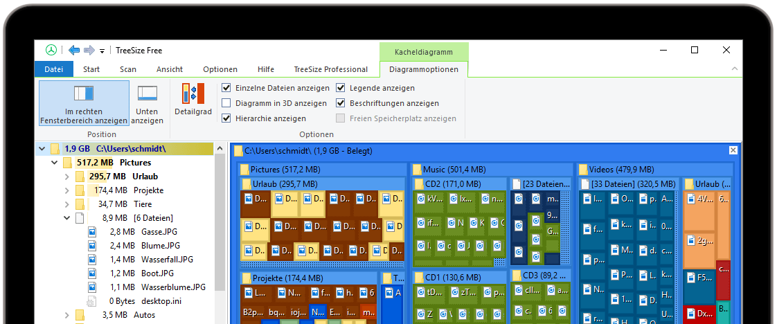 TreeSize Free Startscreen